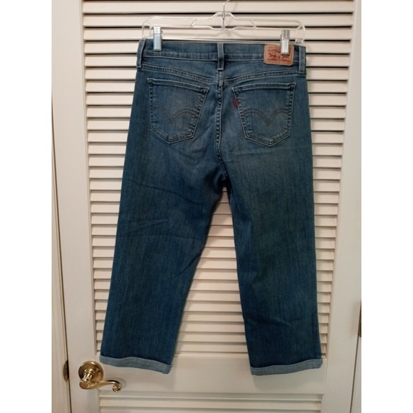 Levi's Capri Jeans Size 27 Cuffed Levis Stretch Capris Inseam 21.5" Red Tab - Picture 2 of 12